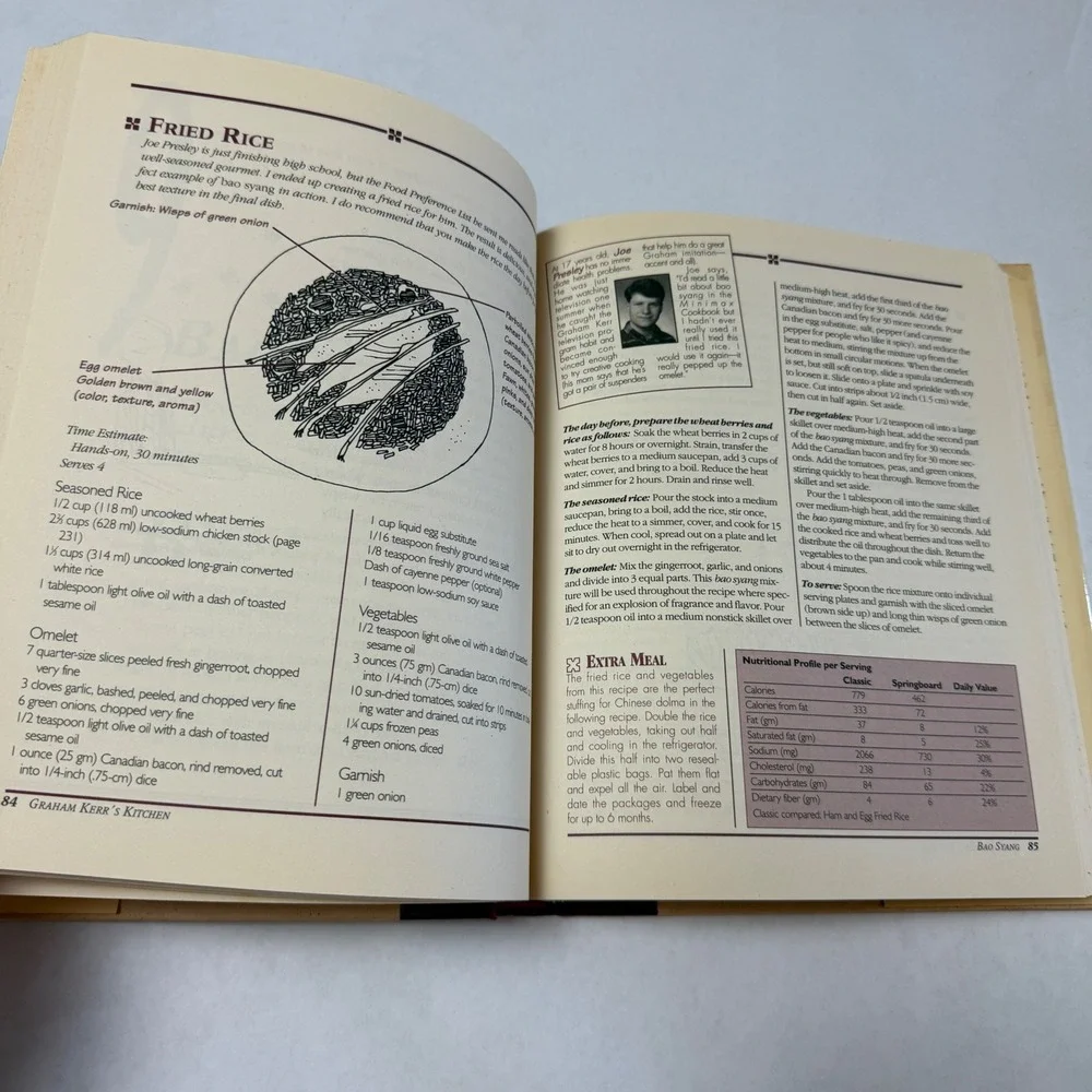 Graham Kerr's Kitchen Cookbook 1994 Hardcover‎ PBS Series Healthy Recipes